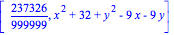 [237326/999999, x^2+32+y^2-9*x-9*y]